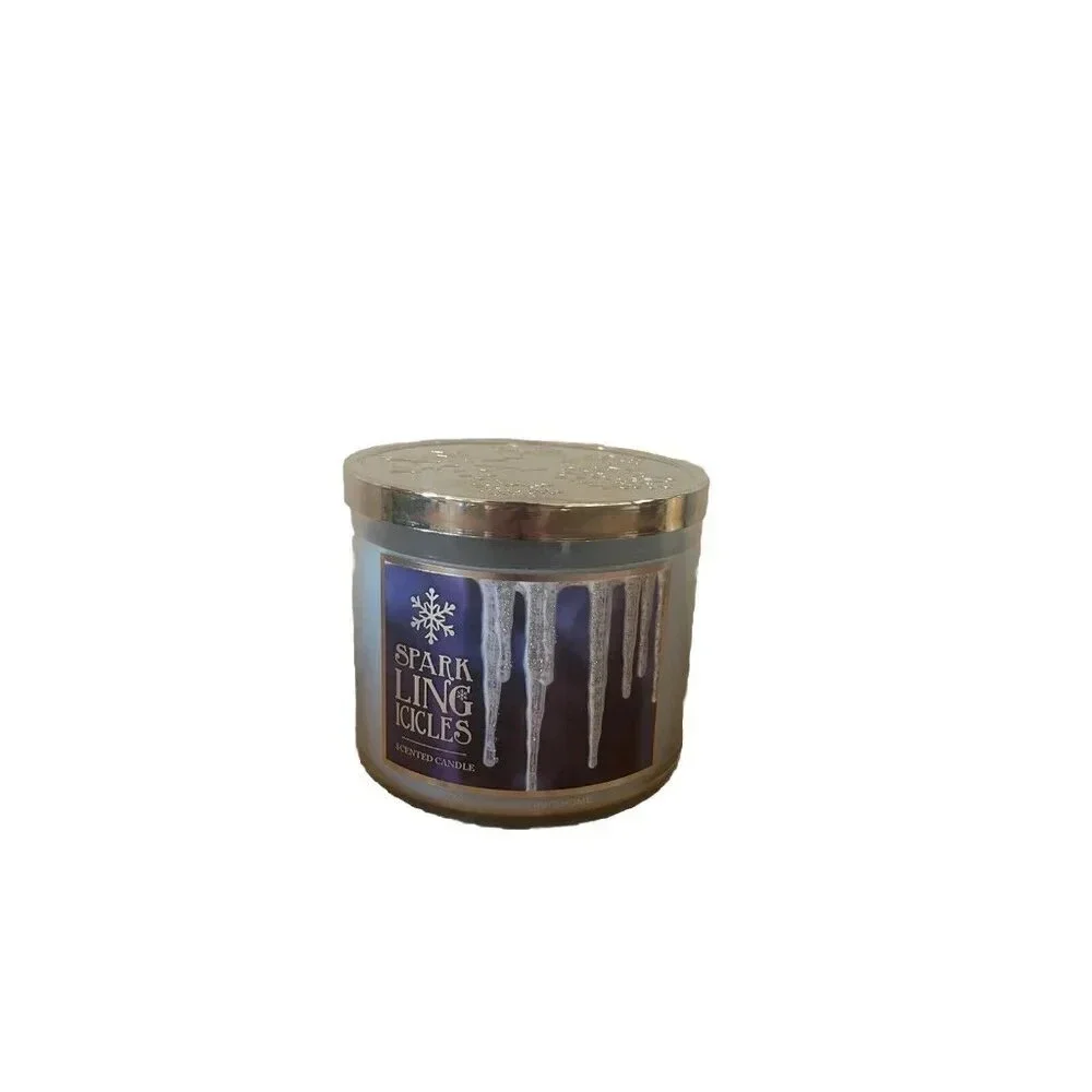 Bath & Body Works Candle Sparkling Icicles 3 Wick 14.5oz - NEW! Vintage‎ V-1